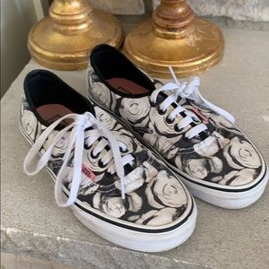 Rose floral vans women’s 8